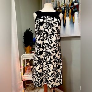 Loft Vintage Black and White Floral Dress